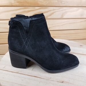 Zodiac Women's 7M Larsen Ankle Boots Black Leather Western Biker Booties NEW